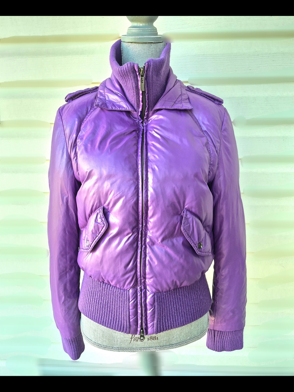High-end Brand *Add Women's Purple Winter Down Coat Down Puffer Bomber Jacket M